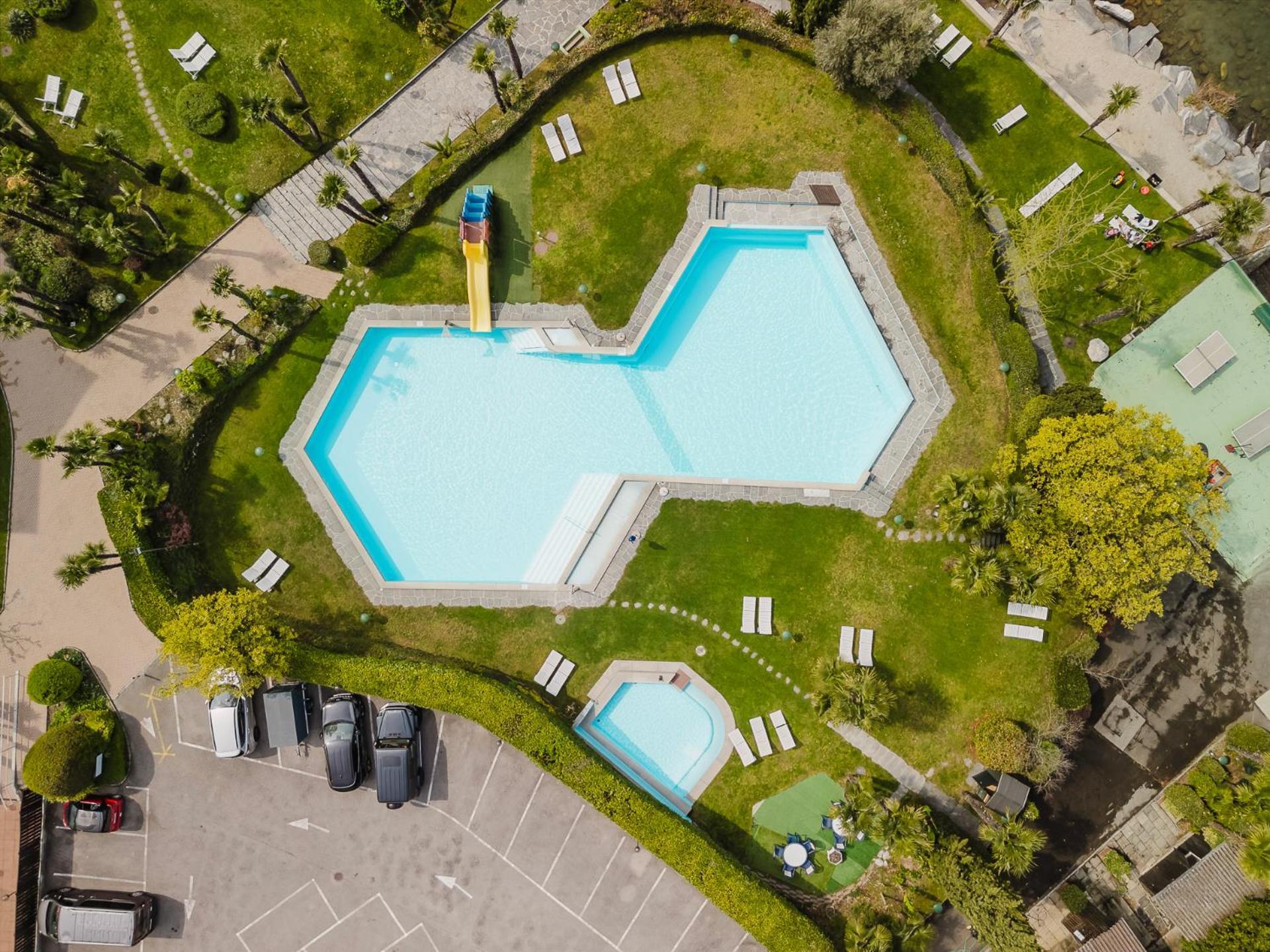Luganersee, Pool, Strand, Parkplatz, Suite 204 Bissone Bagian luar foto